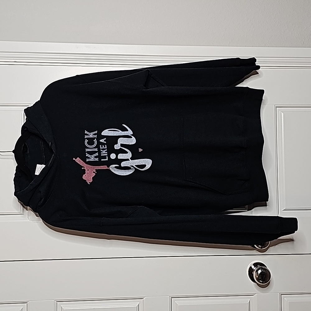 Black Hoodie With Kangaroo Pocket